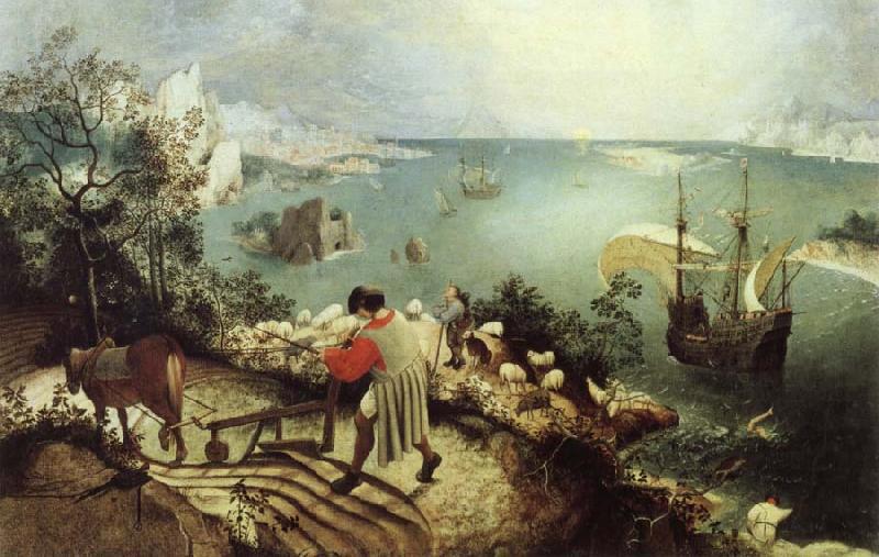 BRUEGEL, Pieter the Elder Landscape with the Fall of Icarus